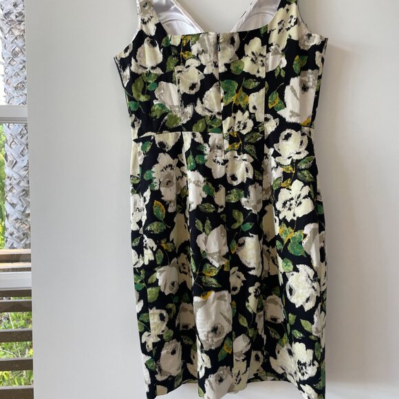 Bebe Rose Floral Mini Cocktail Dress, White, Black, Green, V-Neck, Sleeveless, S - Picture 2 of 8